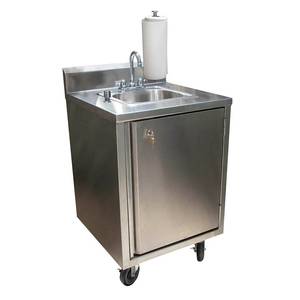 BK Resources MHS-2424-CH-BKD Mobile Hand Wash Sink With 4" Faucet
