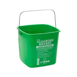 Winco PPL-3G 3 Qt Green Polypropylene Soap Solution Cleaning Bucket