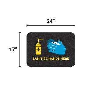 Cactus Mat U2417SMLMC 24" x 17" Sanitize Hands Here Slip Resistant Floor Sign