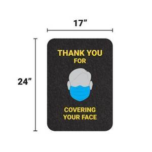 Cactus Mat U2417SMLMB 24" x 17" Cover Your Face Slip Resistant Floor Sign