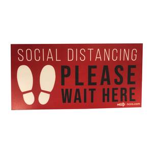 NATIONAL CHECK SD612RD 6" x 12" Social Distancing Vinyl Floor Decal - Red