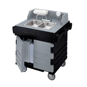 Cambro KSC402426 Mobile Hand Sink Cart With Two Compartment Sink