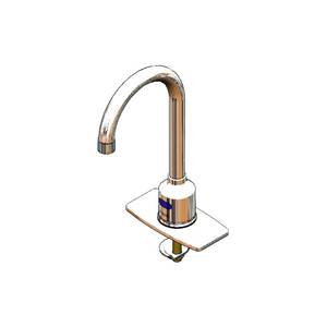 T&S Brass 5EF-1D-DG-4DP Equip Deck Mount Rigid Electronic Faucet w/ Gooseneck Spout
