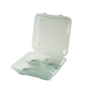 G.E.T. EC-06-1-JA Eco-Takeout's 9"x9" 3 Comp Reusable Container - Jade