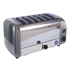 Cadco CTW-6M(220) 6 Slot Toaster Stainless / Metallic Grey