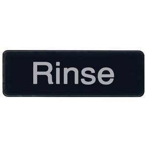 Winco SGN-327 3" x 9" Black Plastic "Rinse" Sign