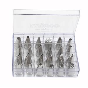 Winco CDT-24 24 Piece Stainless Steel Cake Decorating Tip Set