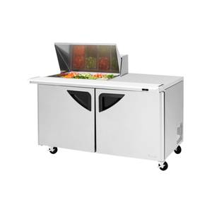 Turbo Air TST-60SD-12M-N Super Deluxe 60" Refrigerated 12 Pan Mega Top Prep Table
