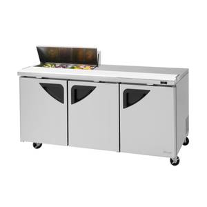 Turbo Air TST-72SD-08S-N Super Deluxe 72" Refrigerated 8 Pan Sandwich Prep Table