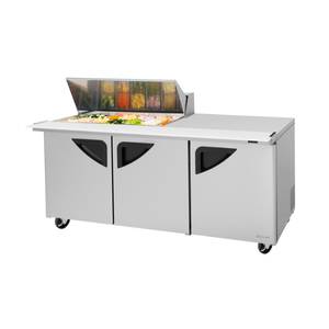 Turbo Air TST-72SD-18M-N Super Deluxe 72" Refrigerated 18 Pan Mega Top Prep Table