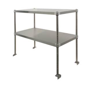 GSW USA DS-1260A 60.5" x 12" Stainless Steel Adjustable Double Overshelf