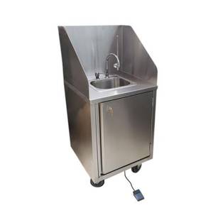 BK Resources MHS-2424-H-DM Mobile Hot Water Hand Wash Sink w/ 5" Gooseneck Spout