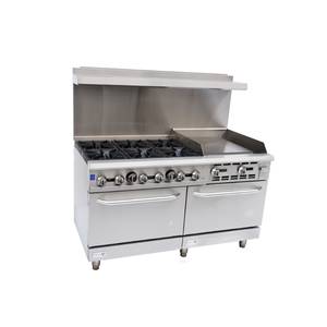 Falcon Food Service AR60-24R 60" Gas Range w/ 24" Right Side Griddle & (2) Standard Ovens