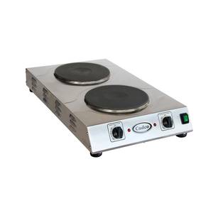 Cadco CDR-3K Double Cast Iron Burner Front-To-Back Electric Hotplate