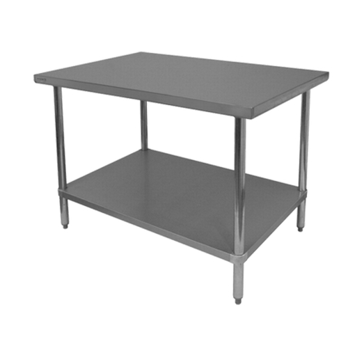 GSW USA WT-E3012 30" x 12" 16 Gauge Stainless Steel Work Table w/ Rolled Edge