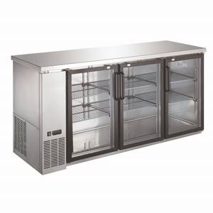 Falcon Food Service ABB-72GSS 72" Glass Door Back Bar Cooler w/ Stainless Steel Exterior