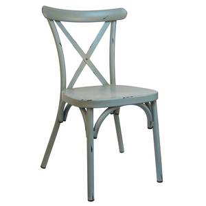 H&D Commercial Seating 7305 Stackable Aluminum Frame Chair w/ Vintage Blue Finish