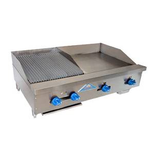 Comstock Castle FHP42-24T-1.5RB 42" Countertop Gas Charbroiler/Thermostatic Griddle Combo
