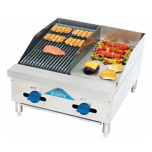 Comstock Castle 3224-12-1RB 24" W x 32" D Countertop Gas Char-Broiler/Griddle Combo