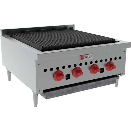 Wolf Commercial SCB25 25-1/4" W Countertop Charbroiler w/ (4) 14,500 BTU burners