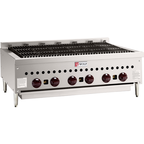 Wolf Commercial SCB36 36-1/8" W Countertop Charbroiler w/ (6) 14,500 BTU burners