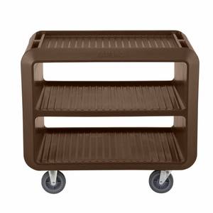 Cambro SC337131 41-1/2" Dark Brown Service Cart Pro w/ (3) Ribbed Shelves