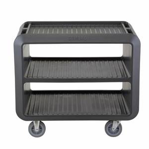 Cambro SC337615 41-1/2" Charcoal Gray Service Cart Pro w/ (3) Ribbed Shelves