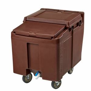 Cambro ICS125L131 SlidingLid Dark Brown Portable Ice Caddy w/ 125lb Capacity
