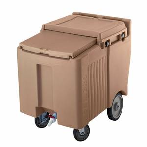 Cambro ICS125L157 SlidingLid Coffee Beige Portable Ice Caddy w/ 125lb Capacity