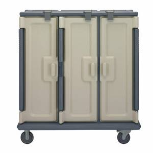 Cambro MDC1411T60191 3 Compartment Tall Granite Gray Tray Meal Delivery Cart