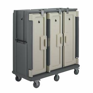 Cambro MDC1418T30191 3 Compartment Tall Granite Gray Meal Delivery Cart