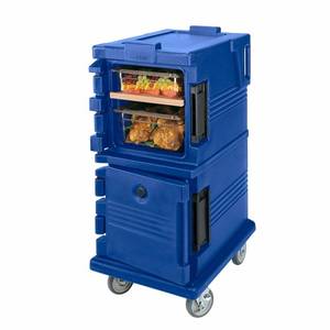 Cambro UPC600186 Ultra Camcart Navy Blue Double Stack Heated Food Pan Carrier