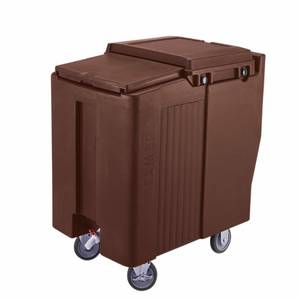 Cambro ICS175T131 SlidingLid Tall 175lb Capacity Brown Mobile Ice Caddy