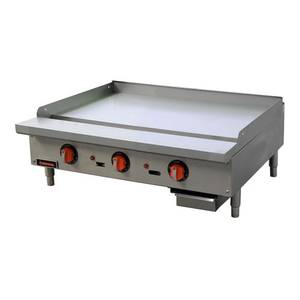 Sierra SRTG-36 36" Countertop Thermostatic Gas Griddle w/ 3/4" Thick Plate