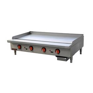 Sierra SRTG-48 48" Countertop Thermostatic Gas Griddle w/ 3/4" Thick Plate