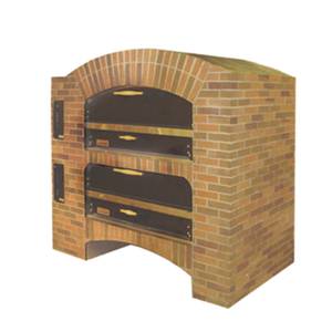 Marsal MB-42 STACKED 42" Double Stack Pizza Oven w/ Brick Lined Ceiling