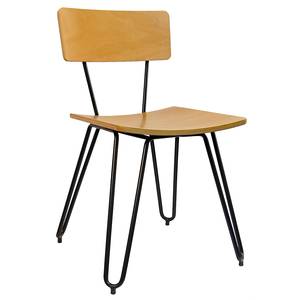 H&D Commercial Seating 6273 Metal Chair w/ Veneer Seat & Back. Natural Finish