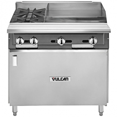 Vulcan V2BG4T V Series Heavy Duty 36" (2) Burner Range w/ 24" Griddle