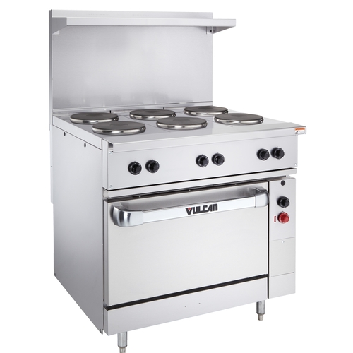 Vulcan EV36S-6FP208 36" Electric Range w/ (6) 2 kW French Hotplates - 208v