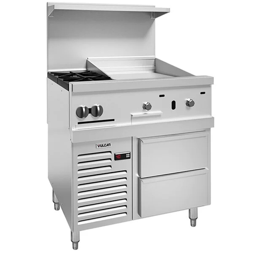 Vulcan 36R-2B24GT Endurance 36" Gas 2 Burner Range w/ 24" Thermostat Griddle