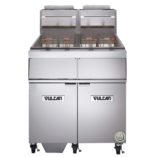 Vulcan 2GR85MF 42" (2) Vat 85 lb Gas Fryer Battery w/ Built-in Filtration 
