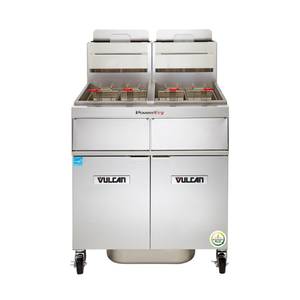 Vulcan 2TR85CF PowerFry3 High Efficiency (2) Vat 90 lb Gas Fryer Battery