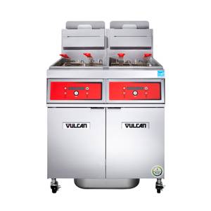Vulcan 2VK65CF PowerFry 5 (2) 75 lb Vat High Efficiency Gas Fryer Battery