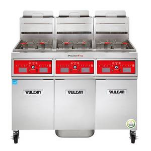 Vulcan 3VK45CF PowerFry5™ 45-50lb High Efficiency (3) Vat Gas Fryer Battery