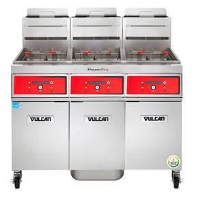 Vulcan 3VK85DF PowerFry5™ 85-90lb High Efficiency (3) Vat Gas Fryer Battery