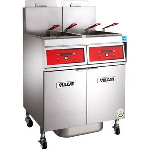 Vulcan 4VK65CF PowerFry5 70 lb (4) Vat High Efficiency Gas Fryer Battery