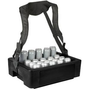 Iowa Rotocast Plastics MULTI HAWKER ELITE Black Portable Can & Bottled Beverage Hawker