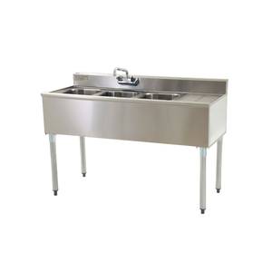 Eagle Group B4R-18 1800 Series Underbar 3 Compartment Stainless Steel Sink