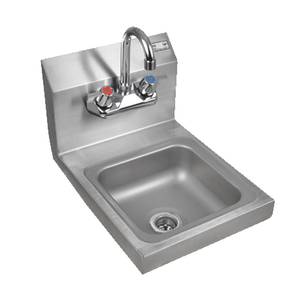 John Boos PBHS-W-1410-P-X Pro-Bowl 14x10x5 Wall Mount Hand Sink w/ Splash Mount Faucet