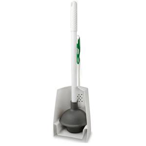 Libman Commercial 1024 24" Plunger and Toilet Brush 3 Piece Combo Set with Caddy